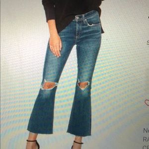 Rag & Bone ankle cropped flare with distress